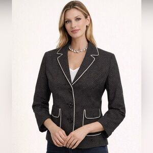 TOGO Blazer Polka Dot Sz 8 Cotton Fully Lined Jacket